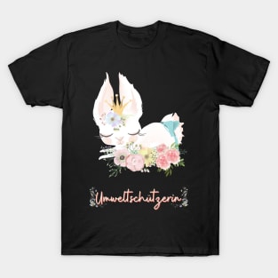 Häschen Umwelt Schutz Prinzessin Blumen Süß T-Shirt